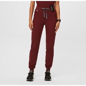 FIGS Size Small/Tall Zamora Jogger Medical Scrub Pants Burgundy